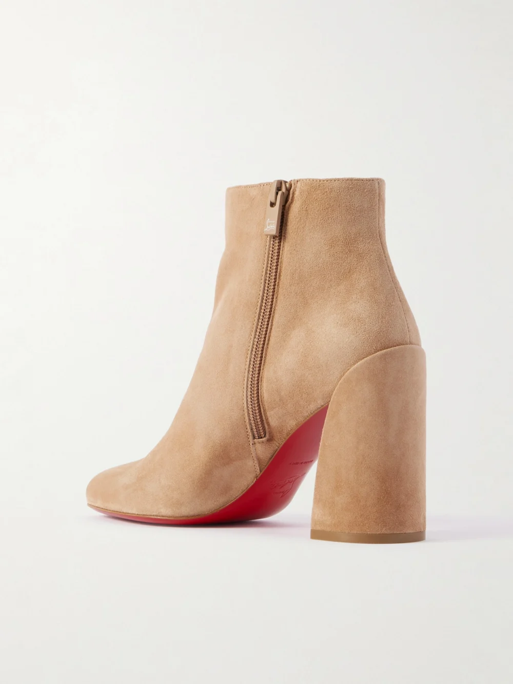 Back view of the Christian Louboutin Turela 85 Suede Ankle Boots