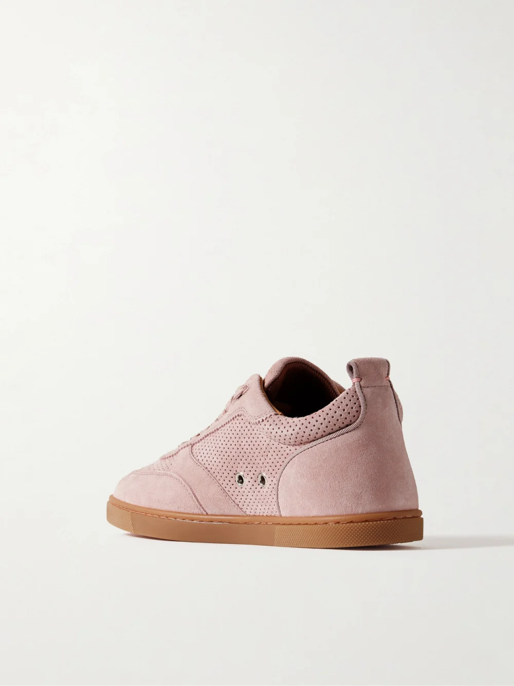 Back view of the Christian Louboutin Tutti Rui Donna Perforated Suede Sneakers