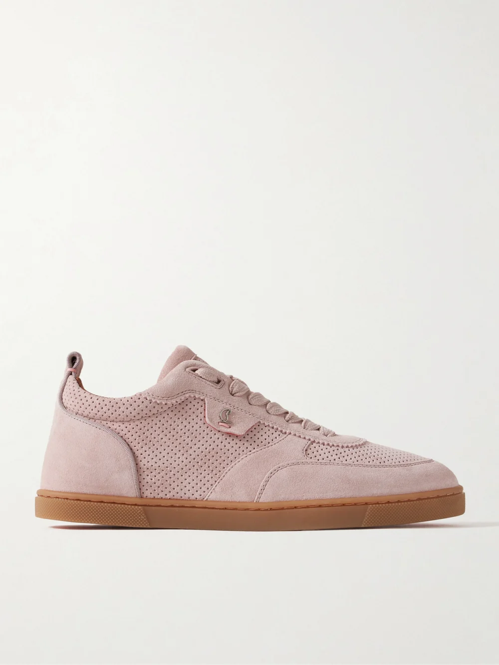 Christian Louboutin Tutti Rui Donna Perforated Suede Sneakers in antique rose