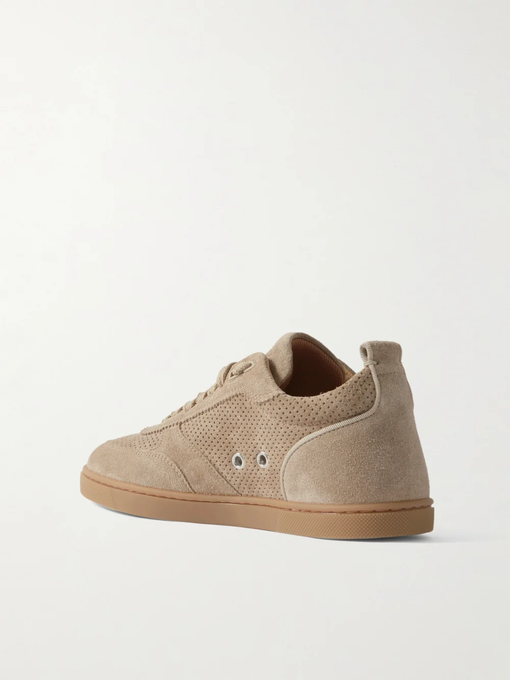 Back view of the Christian Louboutin Tutti Rui Donna Perforated Suede Sneakers