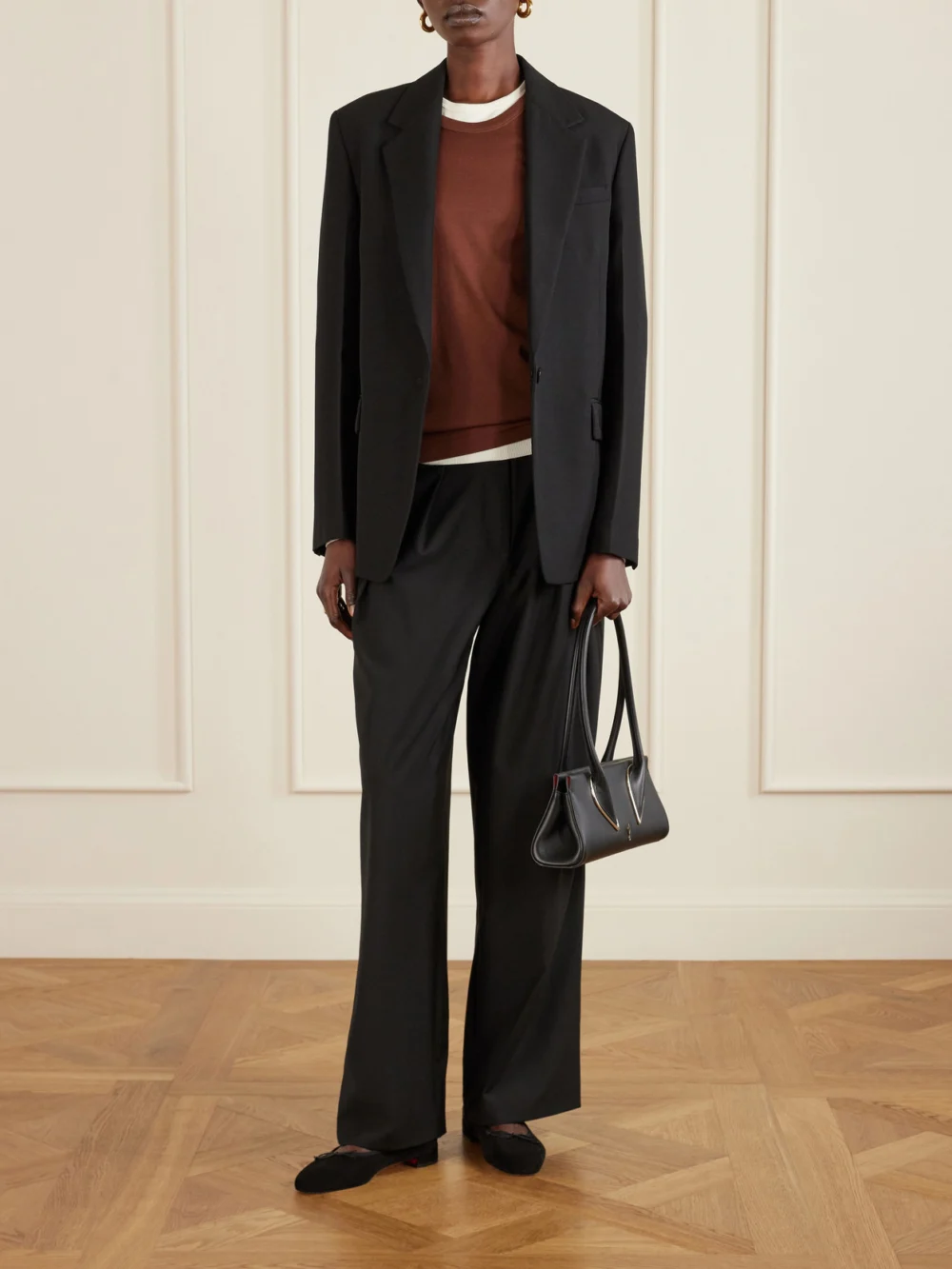 Christian Louboutin Venus Leather Shoulder Bag, styled view