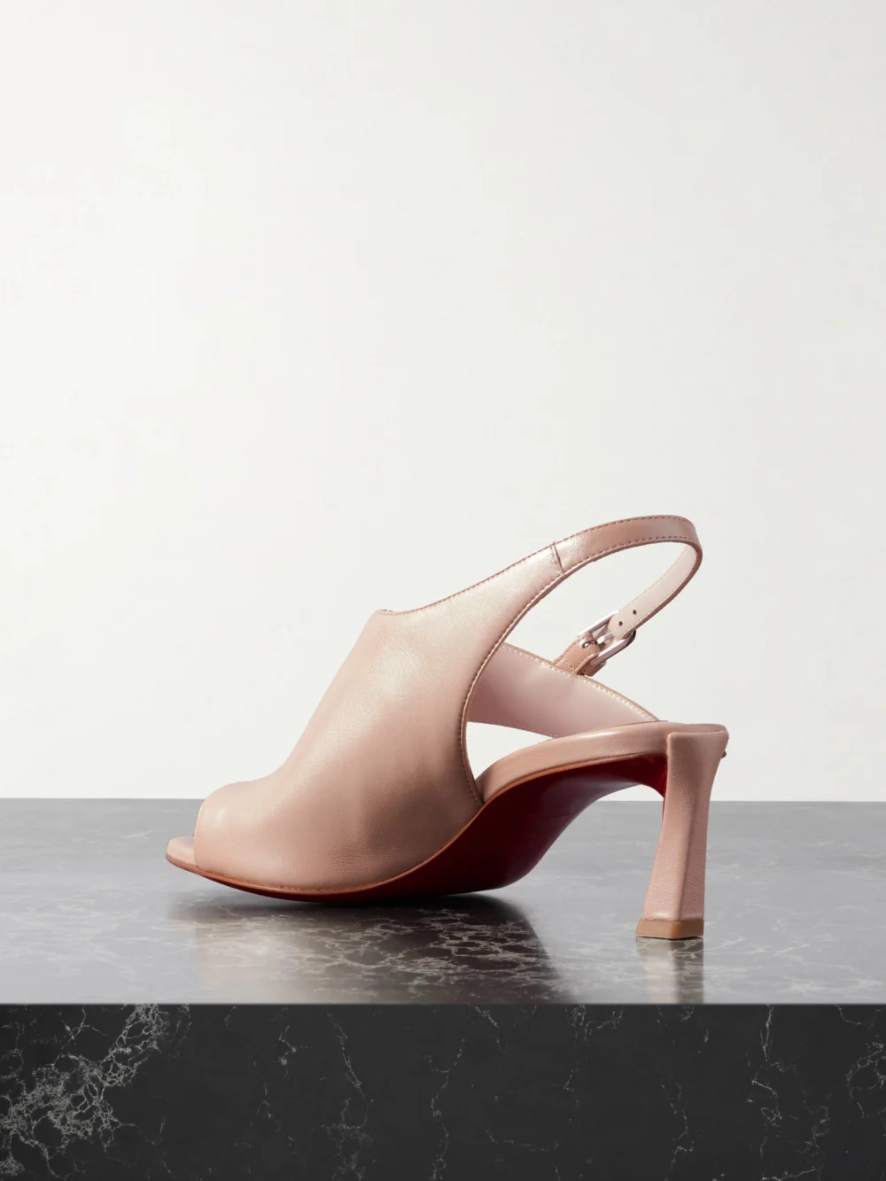 Back view of the Christian Louboutin Viva Condora 55 Leather Slingback Sandals