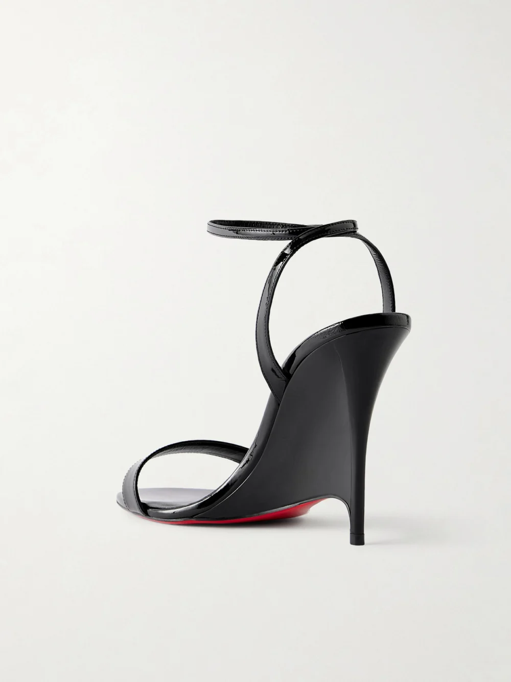 Back view of the Christian Louboutin Zeezeenella 110 Patent-leather Wedge Sandals
