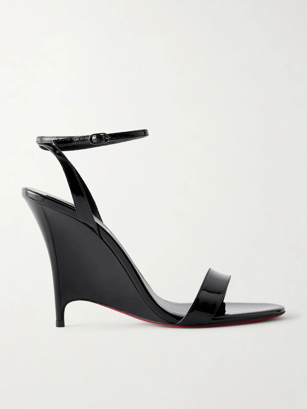 Christian Louboutin Zeezeenella 110 Patent-leather Wedge Sandals in black