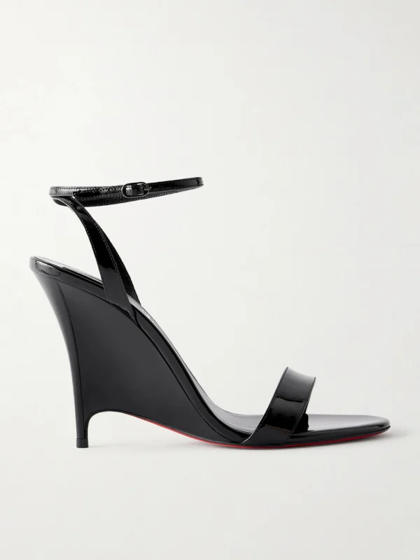 Christian Louboutin Zeezeenella 110 Patent-leather Wedge Sandals