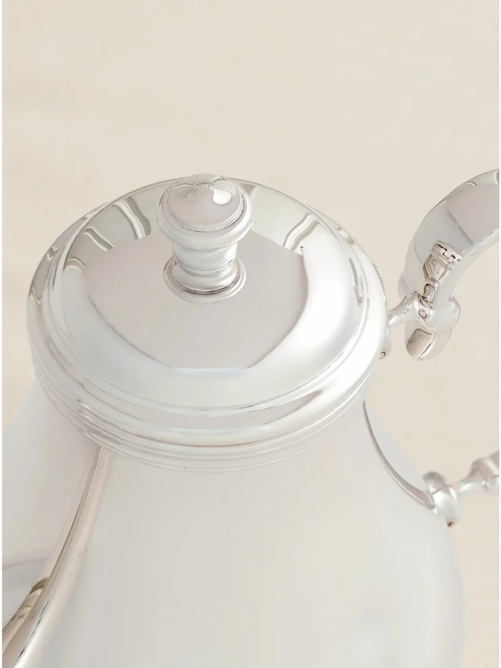 Close-up detail of the Christofle Albi Silver-plated Teapot