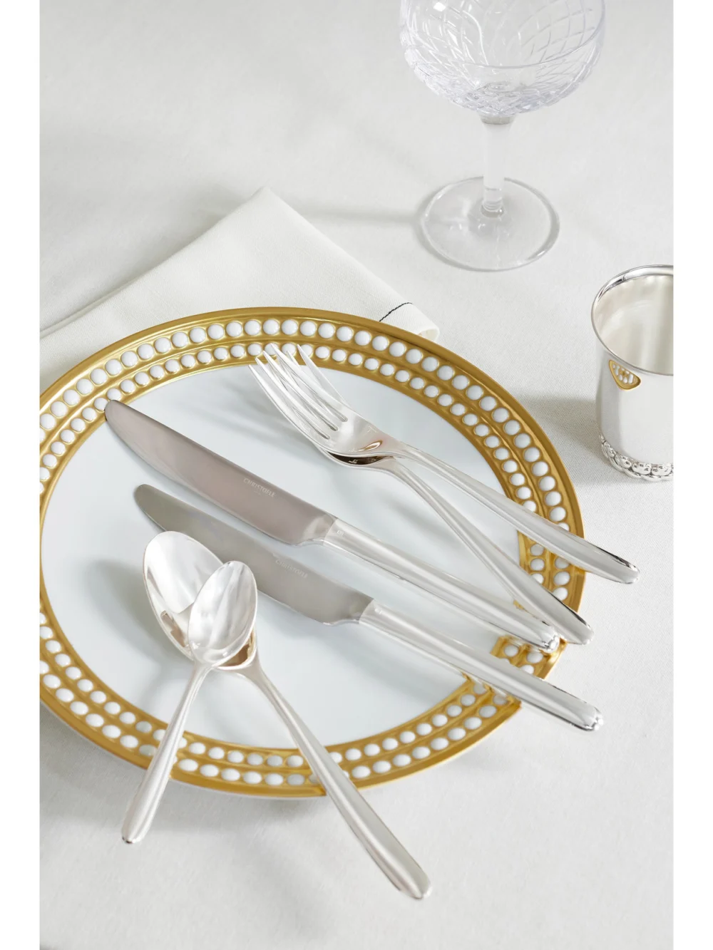 Christofle Mood 24-piece Silver-plated Cutlery Set, styled view