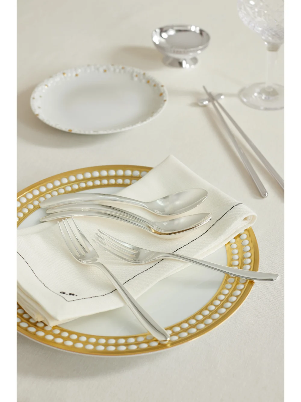 Christofle Mood Asia 24-piece Silver-plated Cutlery Set, styled view