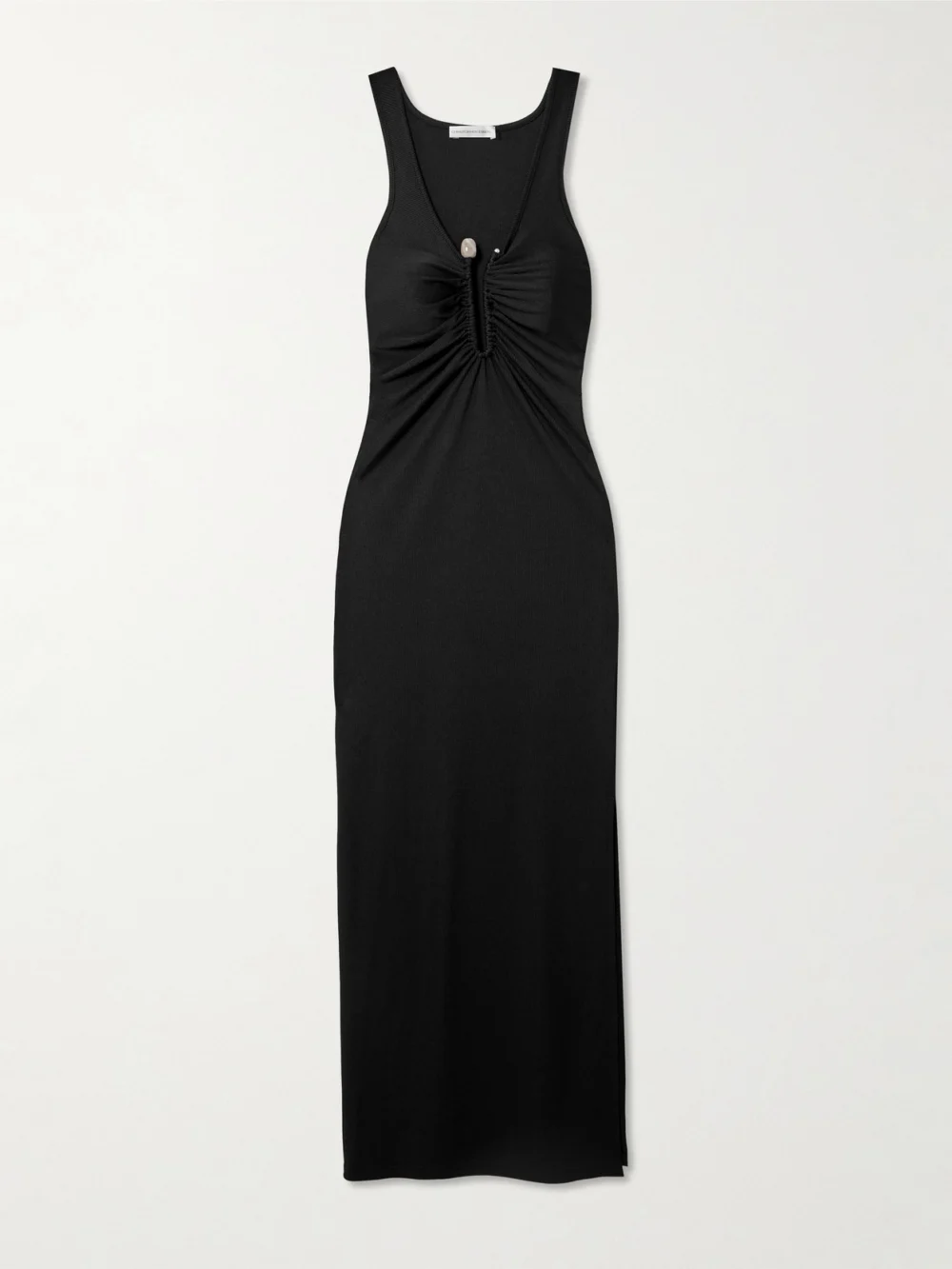 Christopher Esber Crystal-embellished Ruched Stretch-jersey Maxi Dress in black