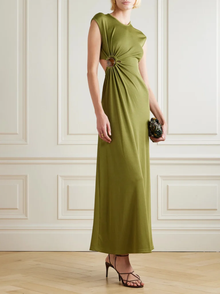 Christopher Esber Cutout Embellished Ribbed-jersey Maxi Dress