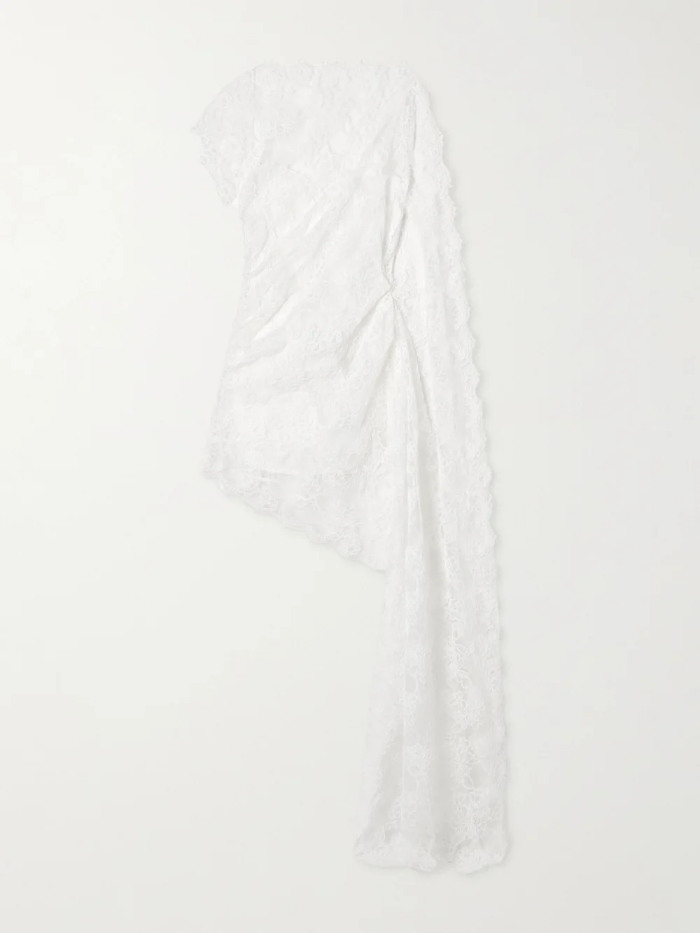 Christopher Esber Floating Backless Draped Lace Mini Dress in white