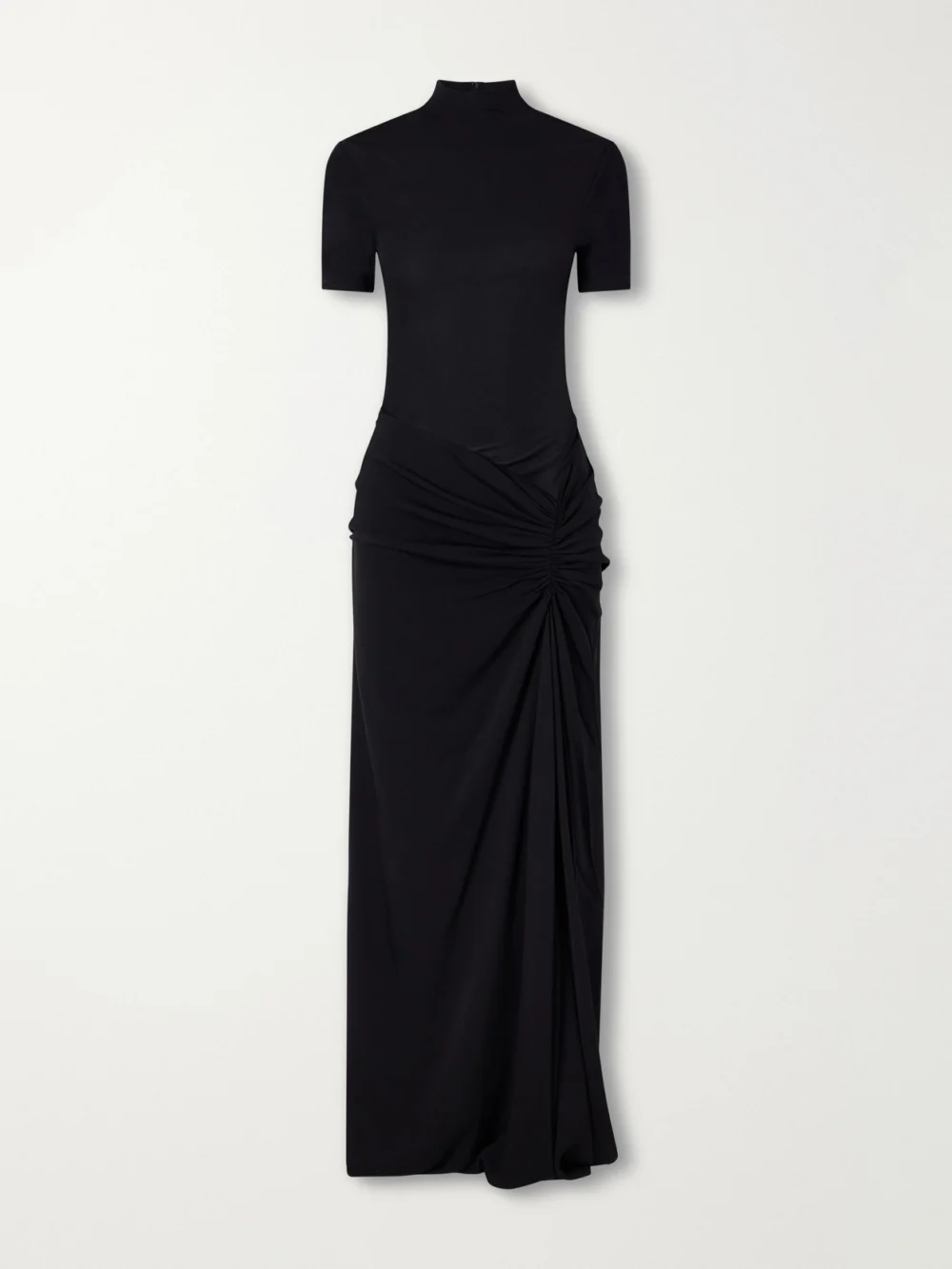 Christopher Esber Fusion Ruched Jersey Maxi Dress in black