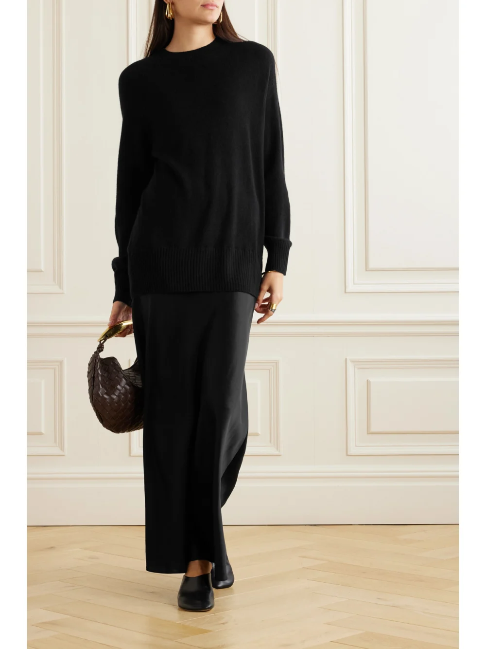 Christopher Esber Monument Cashmere and Silk-satin Maxi Dress, worn by a model