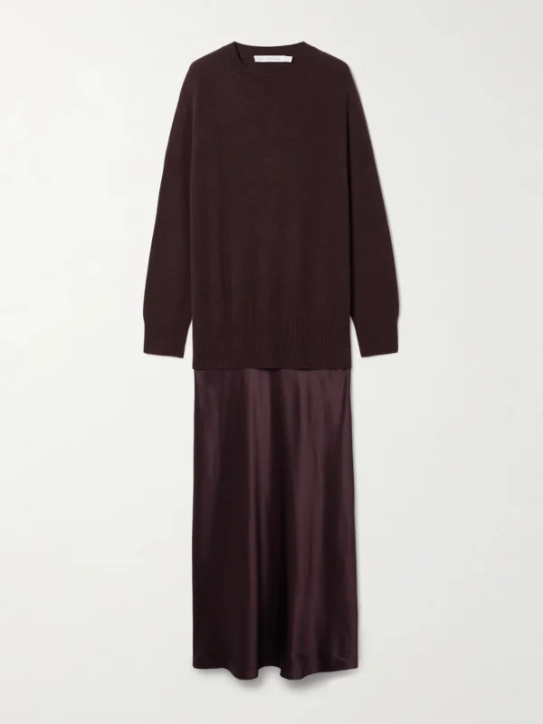 Christopher Esber Monument Cashmere and Silk-satin Maxi Dress
