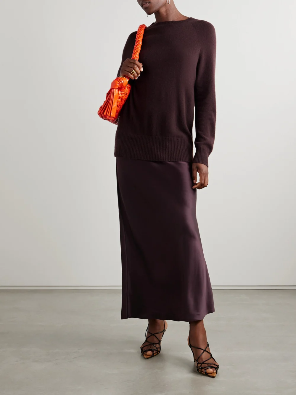 Christopher Esber Monument Cashmere and Silk-satin Maxi Dress, worn by a model