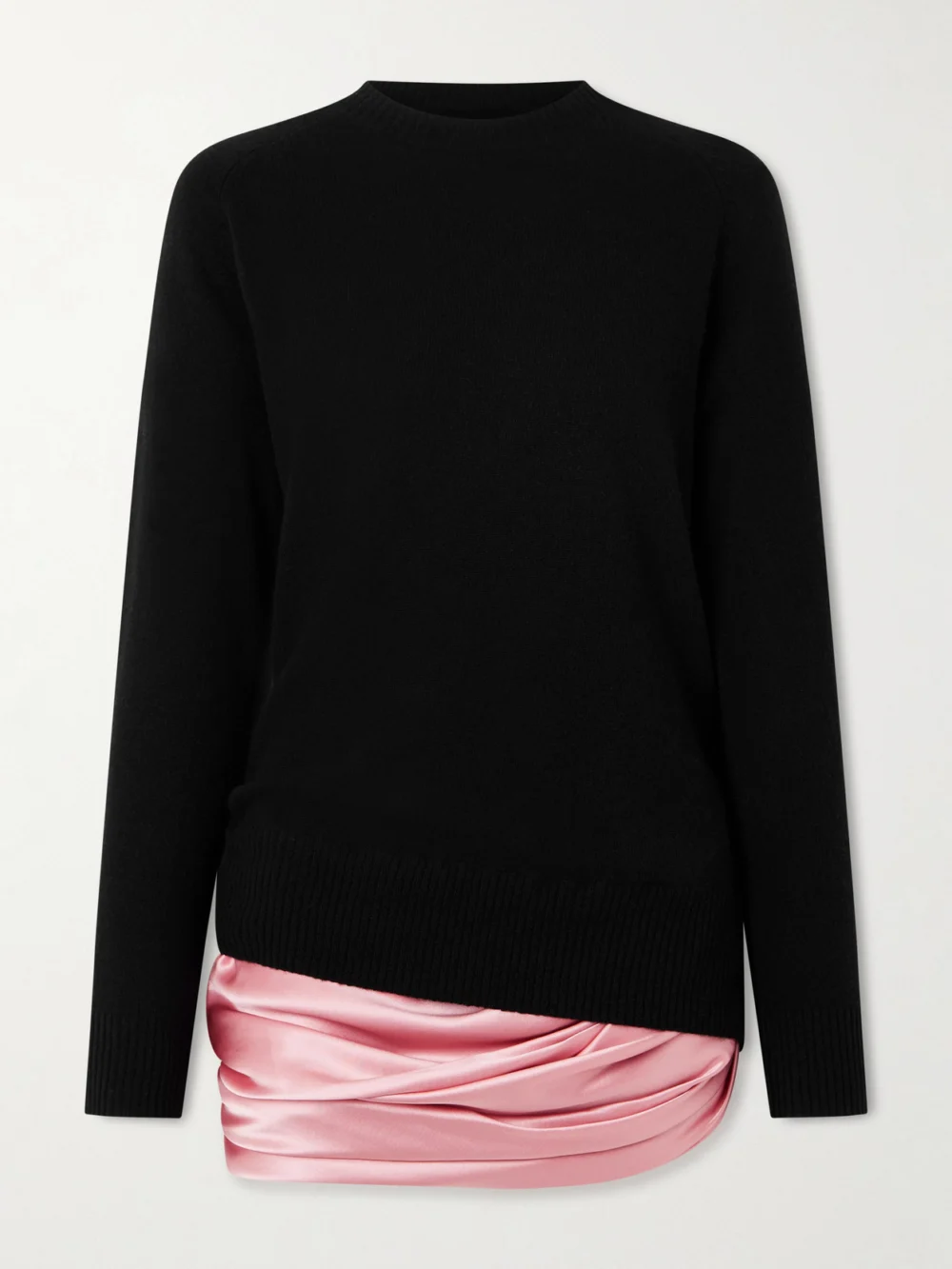 Christopher Esber Monument Silk-trimmed Cashmere Mini Dress in black