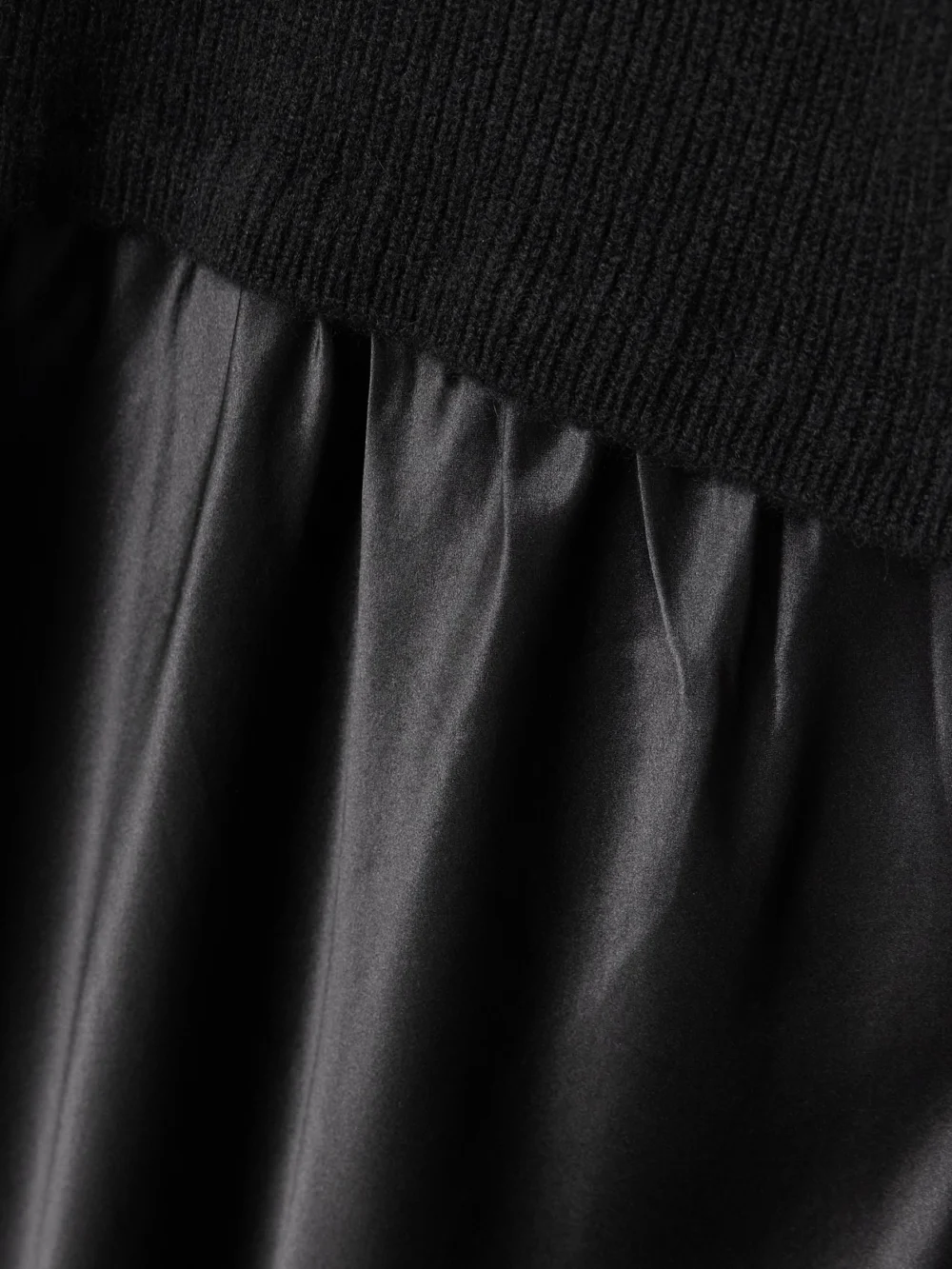 Close-up detail of the Christopher Esber Ribbed Cashmere and Silk-satin Maxi Dress