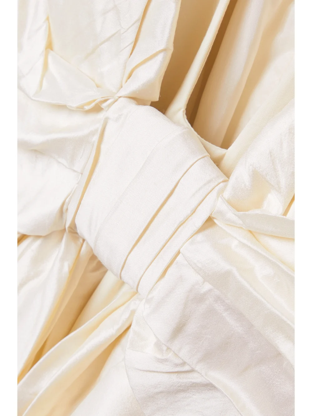 Close-up detail of the Christopher John Rogers Bow-detailed Dupioni-trimmed Cotton and Silk-blend Twill Midi Dress