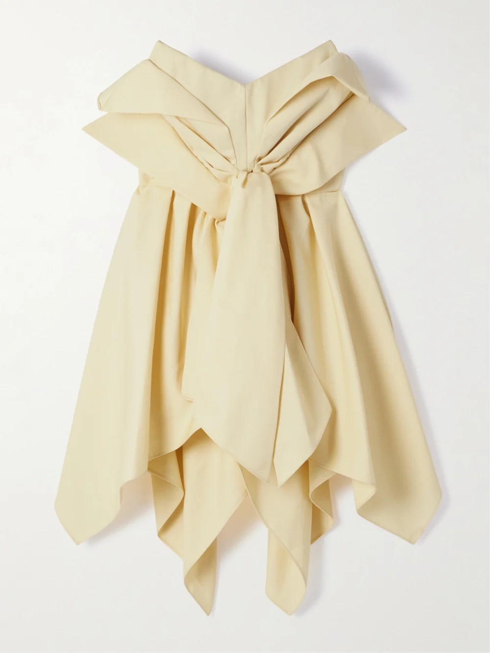 Christopher John Rogers Bow-embellished Off-the-shoulder Twill Top in beige