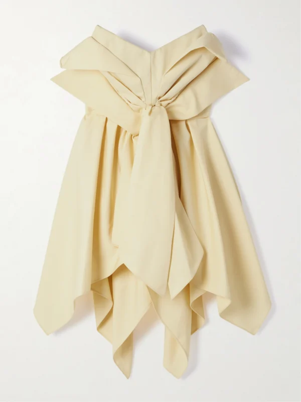 Christopher John Rogers Bow-embellished Off-the-shoulder Twill Top