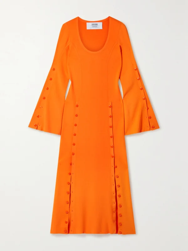 Christopher John Rogers Neon Stretch-jersey Maxi Dress