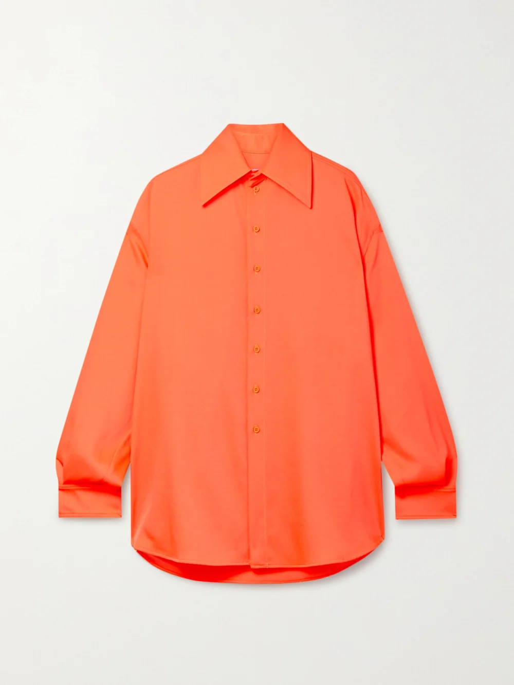 Christopher John Rogers Oversized Crepe Shirt in orange