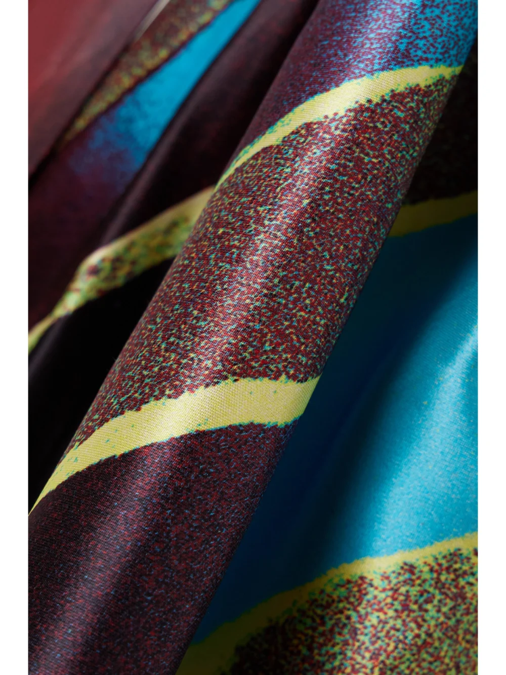 Close-up detail of the Christopher John Rogers Pussy-bow Cutout Printed Satin Maxi Dress