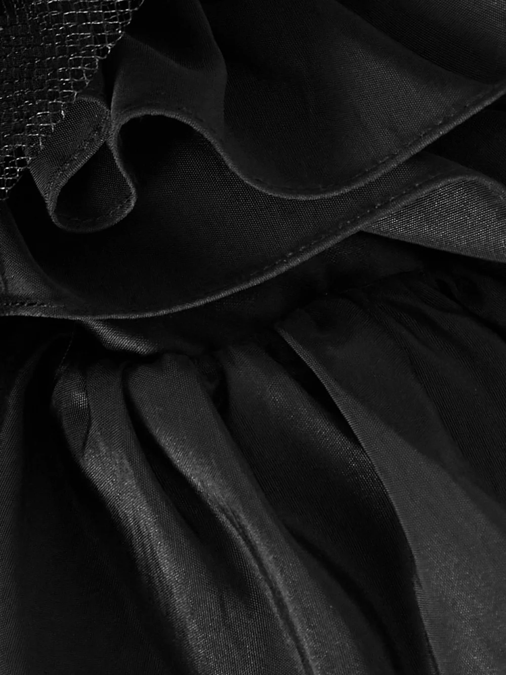Close-up detail of the Christopher John Rogers Ruffled Silk-taffeta Top