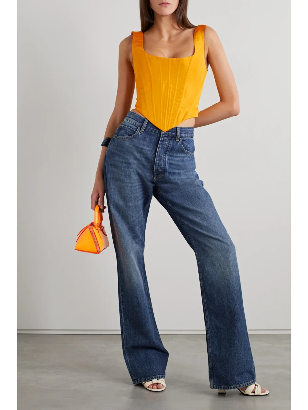 Christopher John Rogers Silk-faille Bustier Top, worn by a model