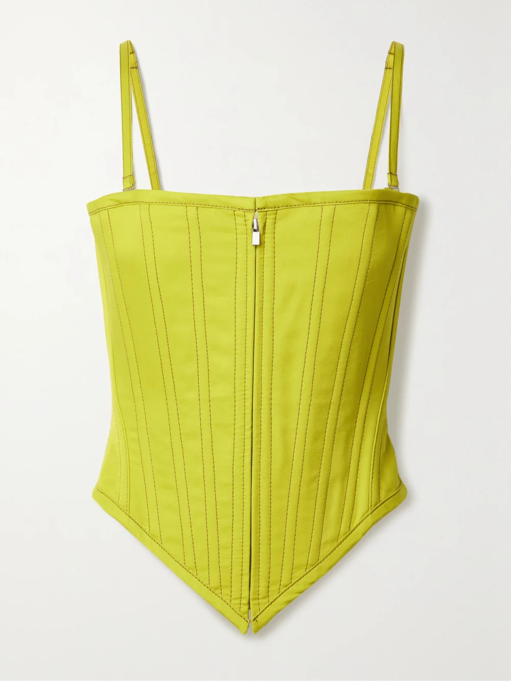 Christopher John Rogers Stay Cotton-twill Bustier Top in yellow