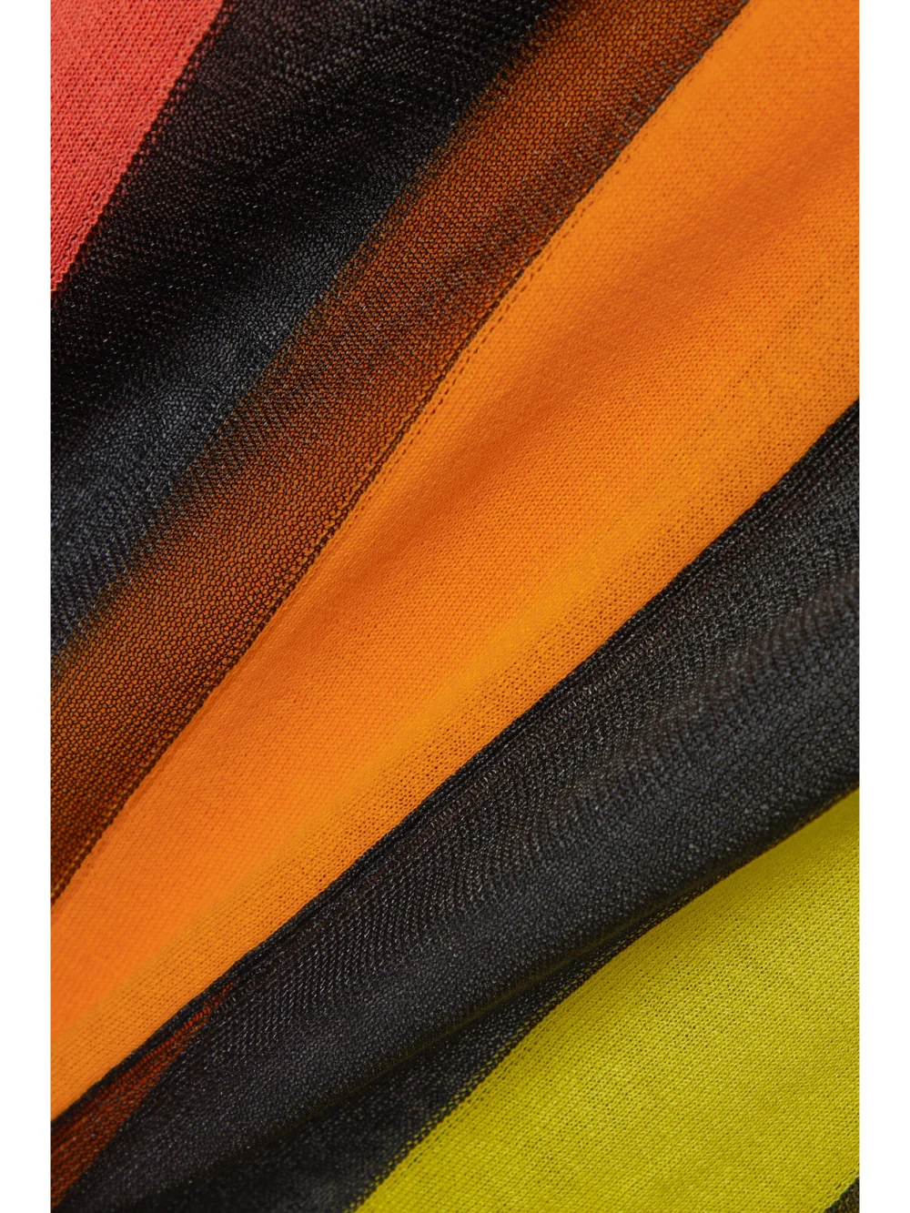 Close-up detail of the Christopher John Rogers Striped Knitted Maxi Dress