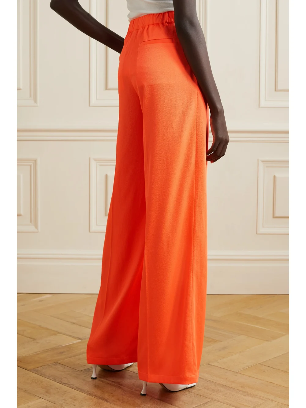 Back view of the Christopher John Rogers Twill Wide-leg Pants