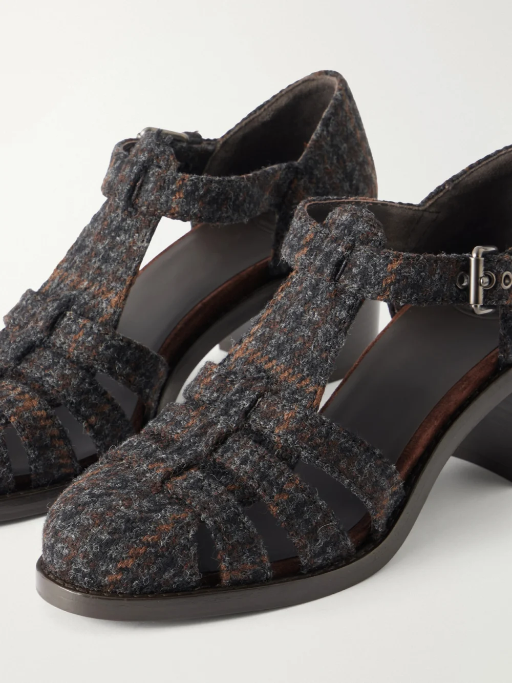 Close-up detail of the Church's Kelsey Winter 50 Wool Sandals