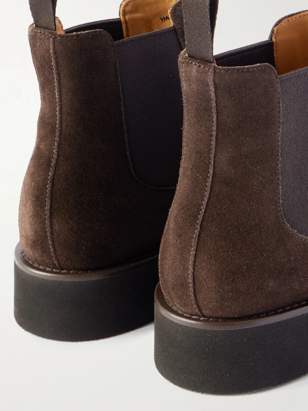 Close-up detail of the Church's Monmouth Suede Chelsea Boots