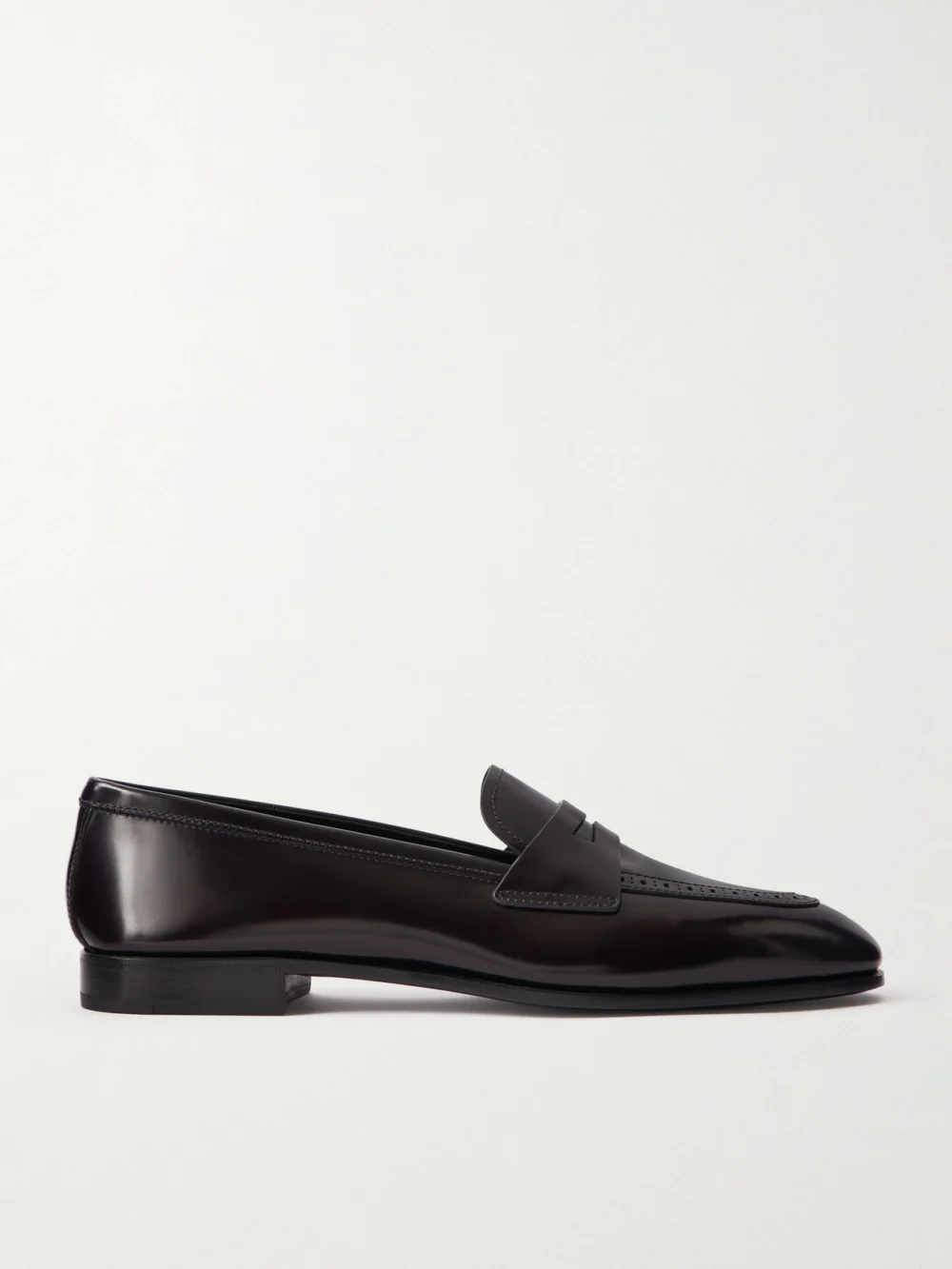 Church's Onyx Perforated Leather Loafers in burgundy