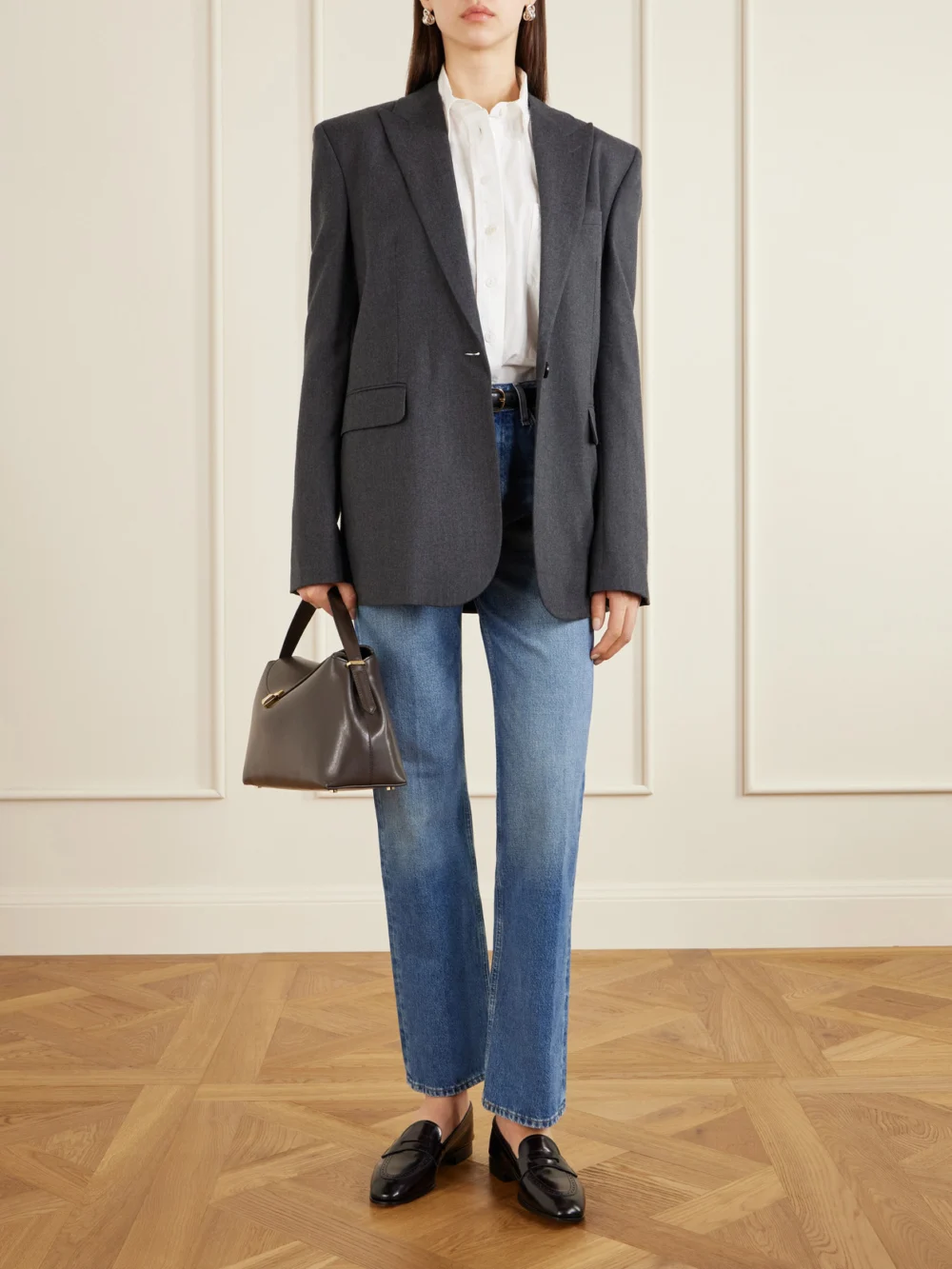 Church's Onyx Perforated Leather Loafers, styled view