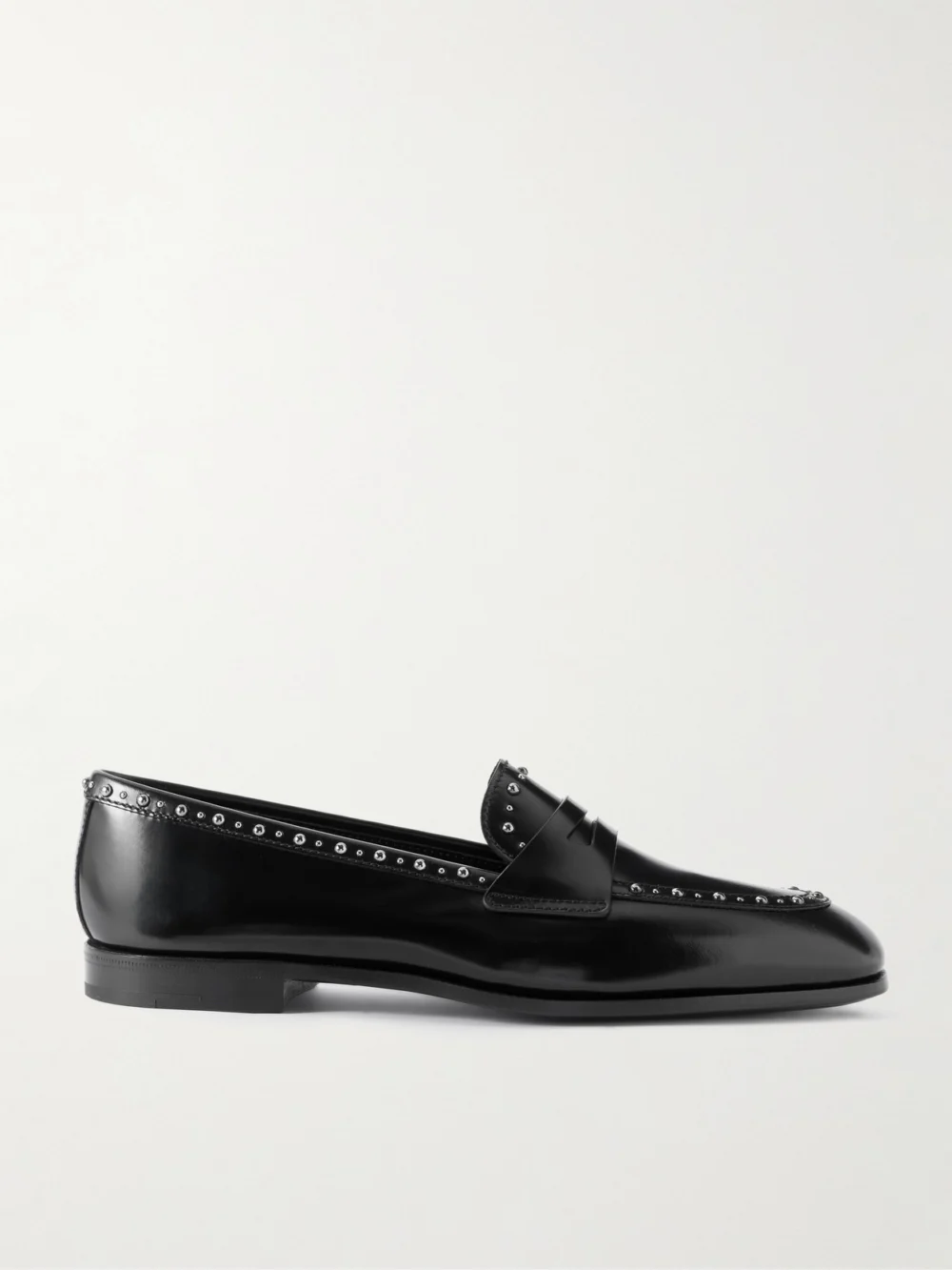 Church's Onyx Studded Leather Loafers in black