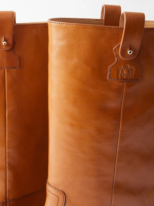 Close-up detail of the Church's Peyton Leather Knee Boots
