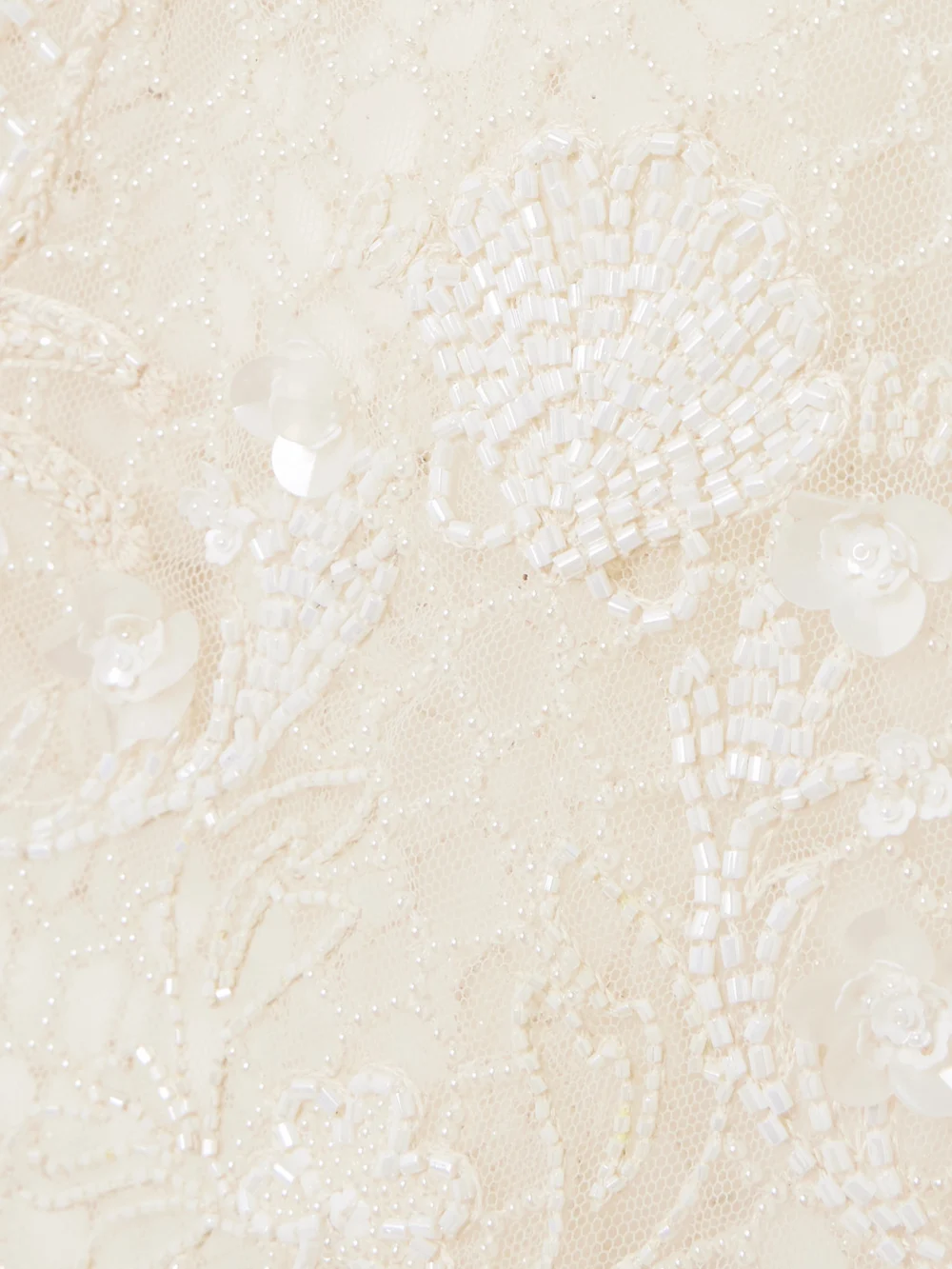 Close-up detail of the Clio Peppiatt Cora Embellished Tulle Mini Dress