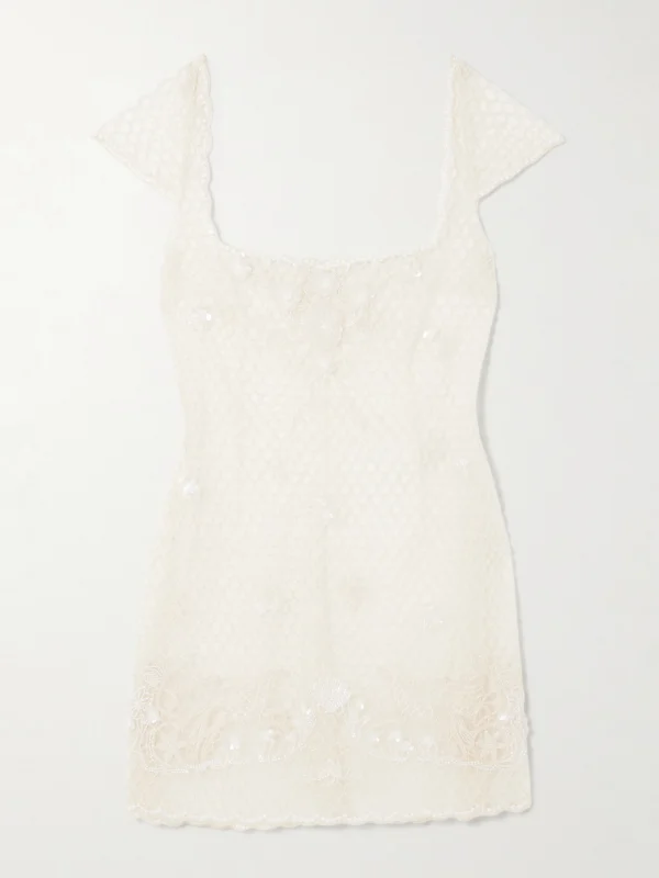 Clio Peppiatt Cora Embellished Tulle Mini Dress