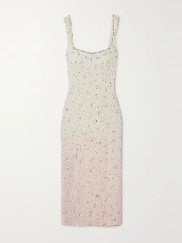 Clio Peppiatt Embellished Stretch-tulle Midi Dress