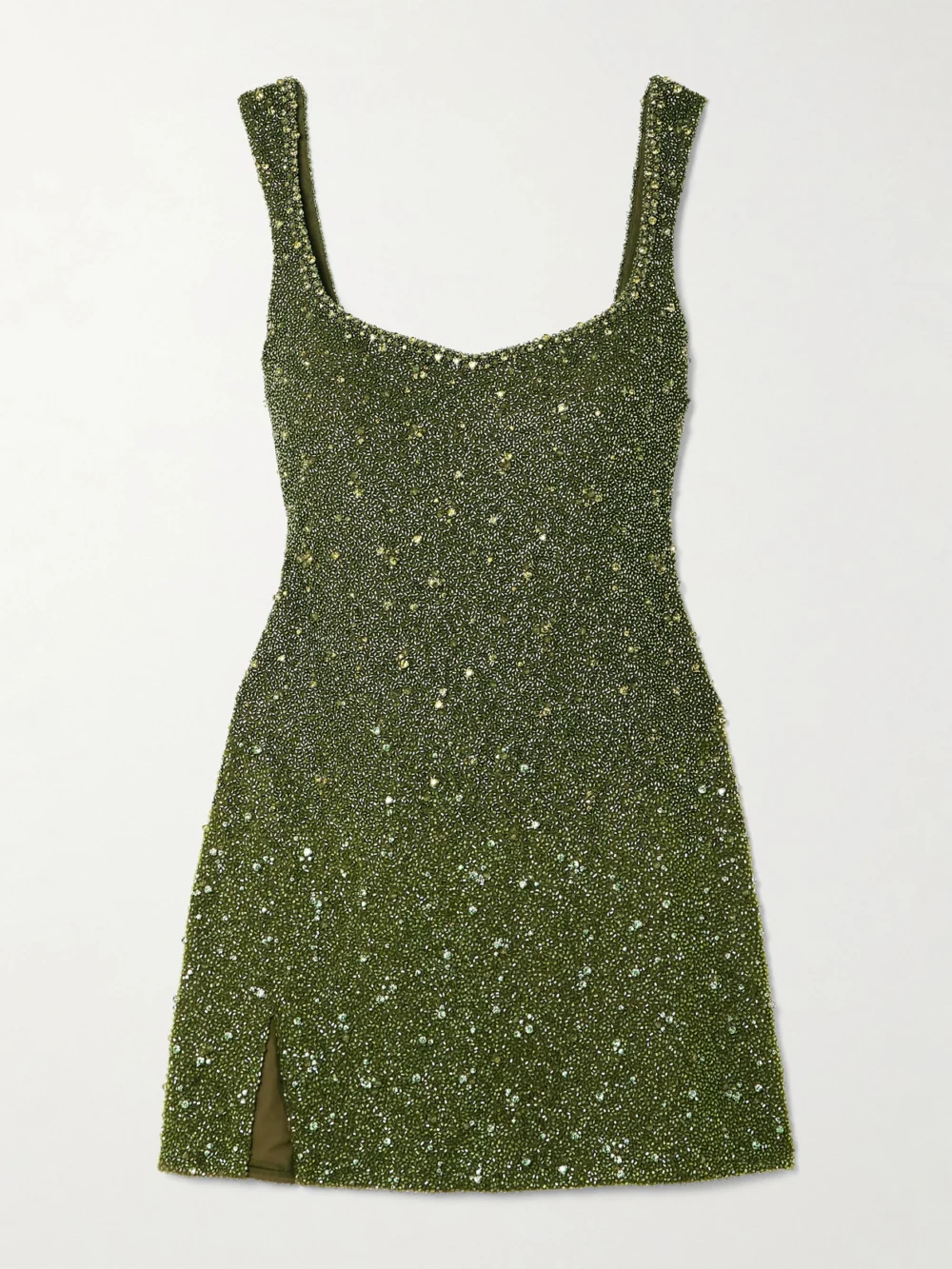 Clio Peppiatt Embellished Stretch-tulle Mini Dress in green