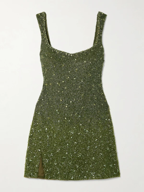 Clio Peppiatt Embellished Stretch-tulle Mini Dress