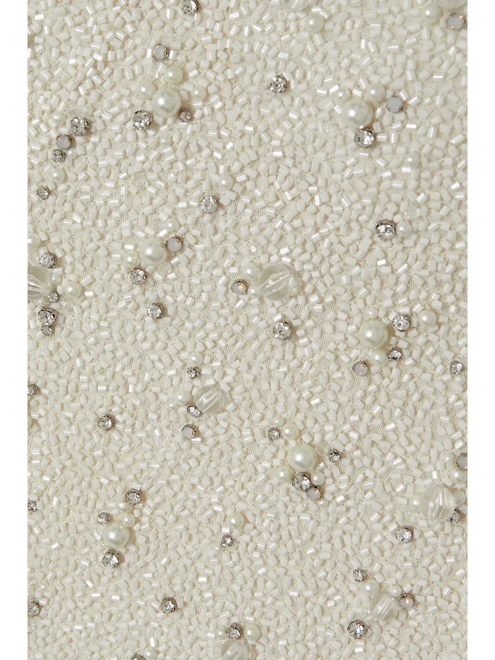 Close-up detail of the Clio Peppiatt Embellished Stretch-tulle Mini Dress