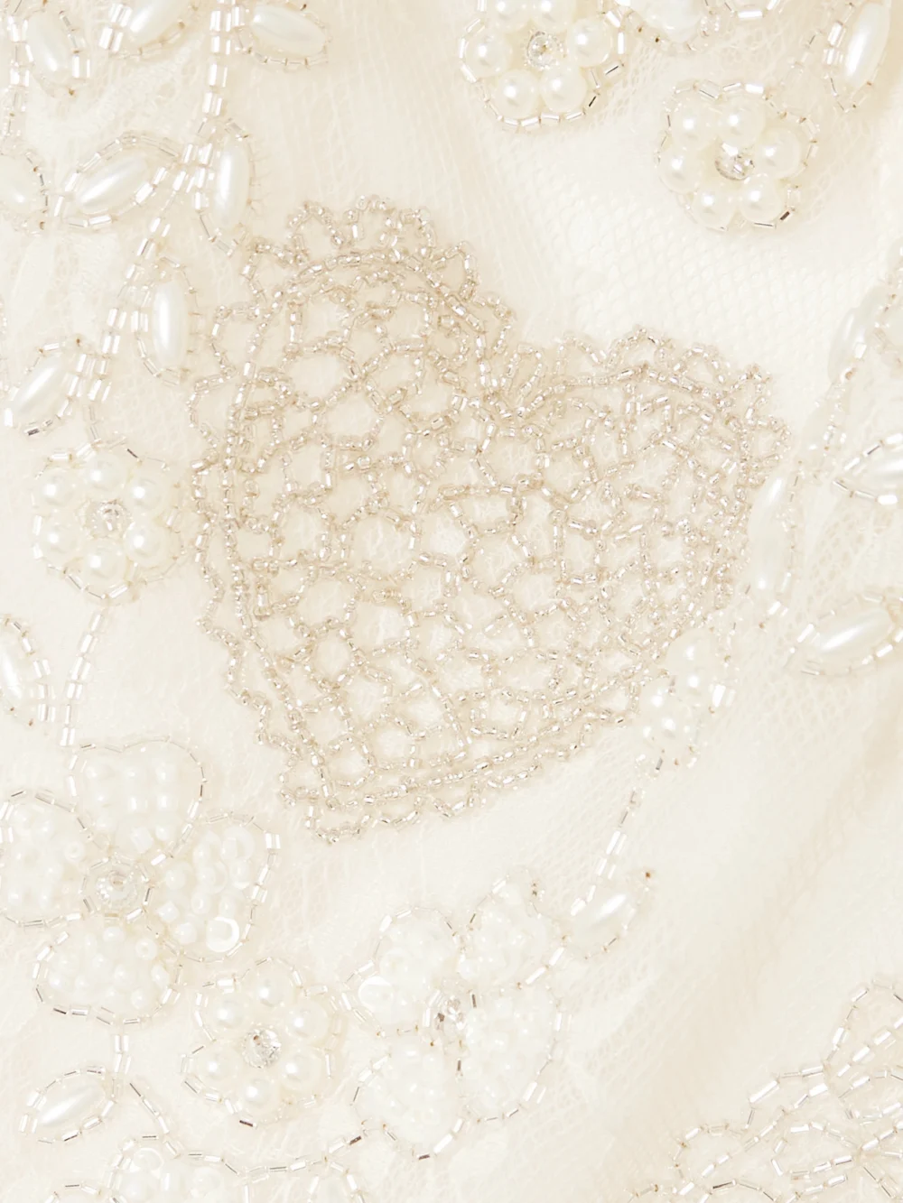Close-up detail of the Clio Peppiatt Flora Embellished Lace Gown