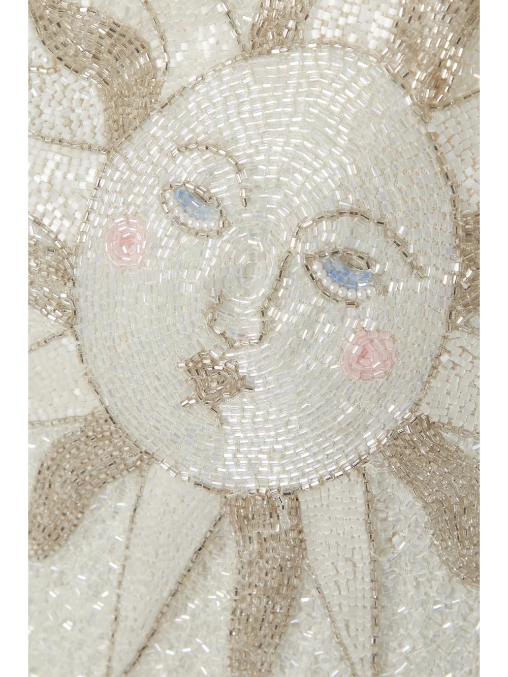Close-up detail of the Clio Peppiatt Lucina Embellished Stretch-mesh Mini Dress