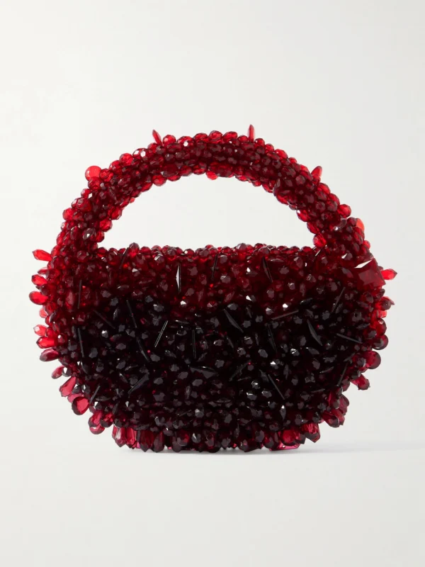 Clio Peppiatt Quartz Bead-embellished Satin Shoulder Bag