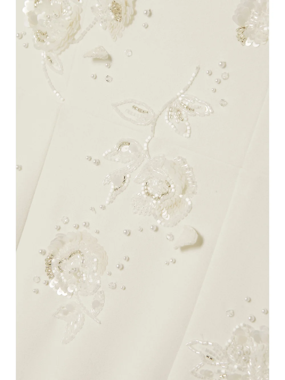 Close-up detail of the Clio Peppiatt Strapless Embellished Stretch-crepe Gown