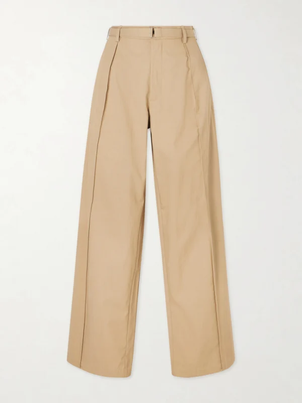 Co Belted Cotton and Linen-blend Wide-leg Pants