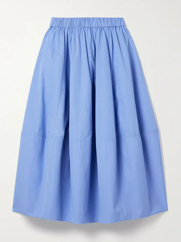 Co Bubble Paneled Cotton-poplin Midi Skirt